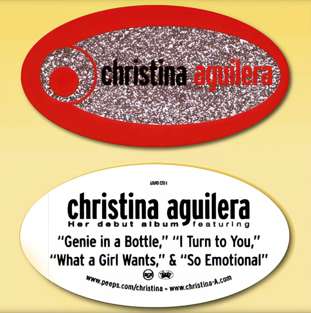 Promotional glitter sticker to promote Christina's debut album.
