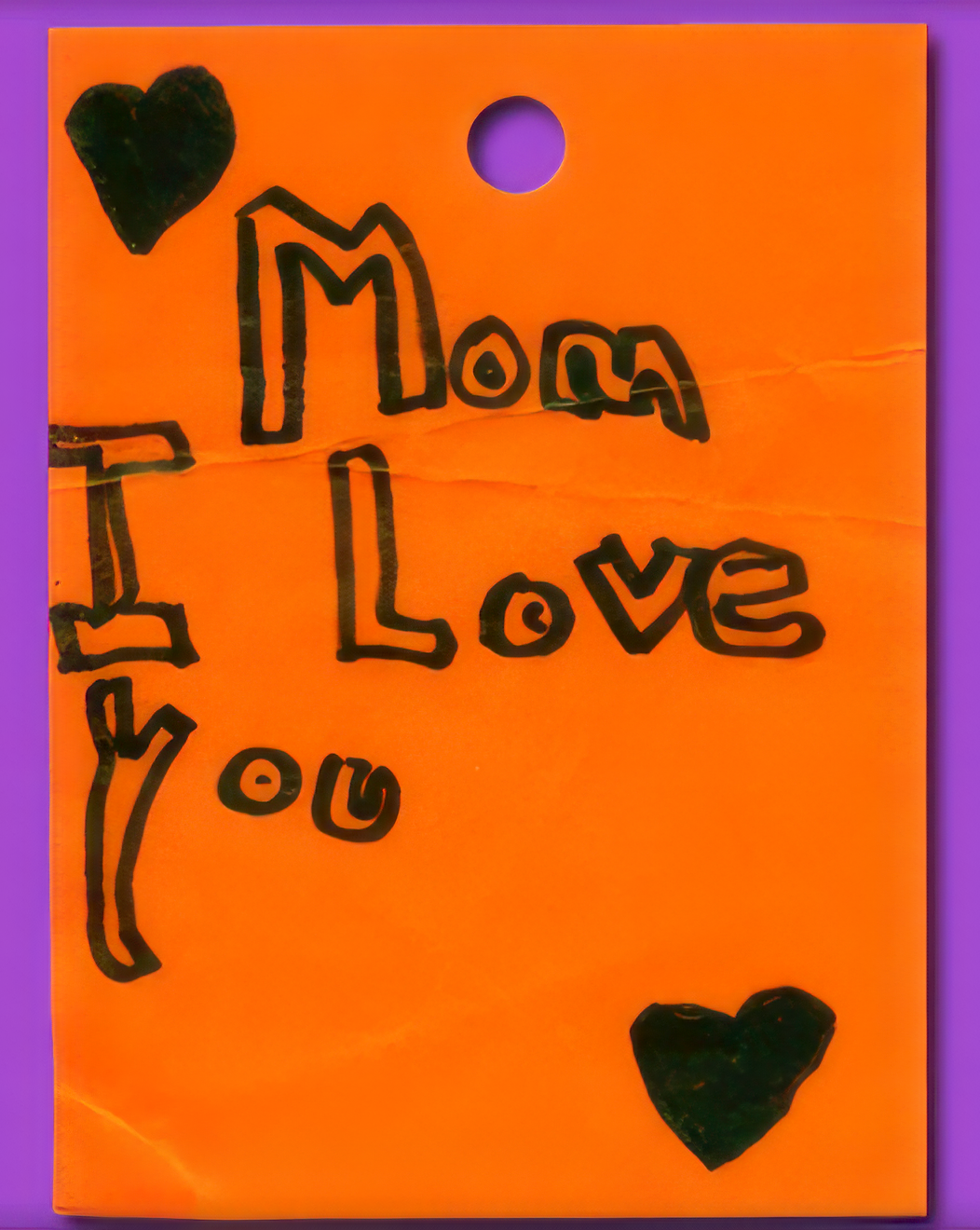 A special note made by Christina for her mother.
