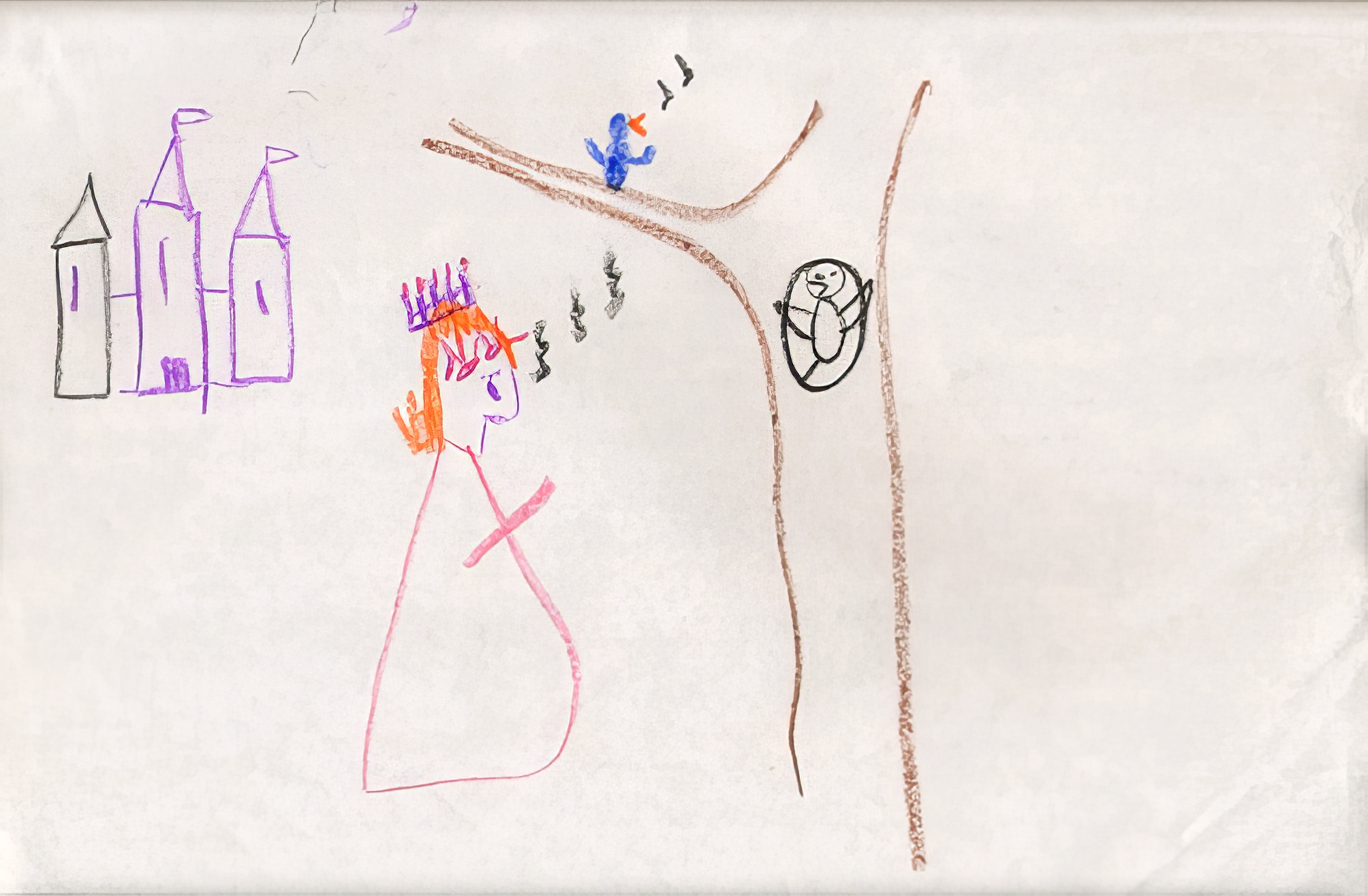 A drawing made by Christina when she was three years old.
