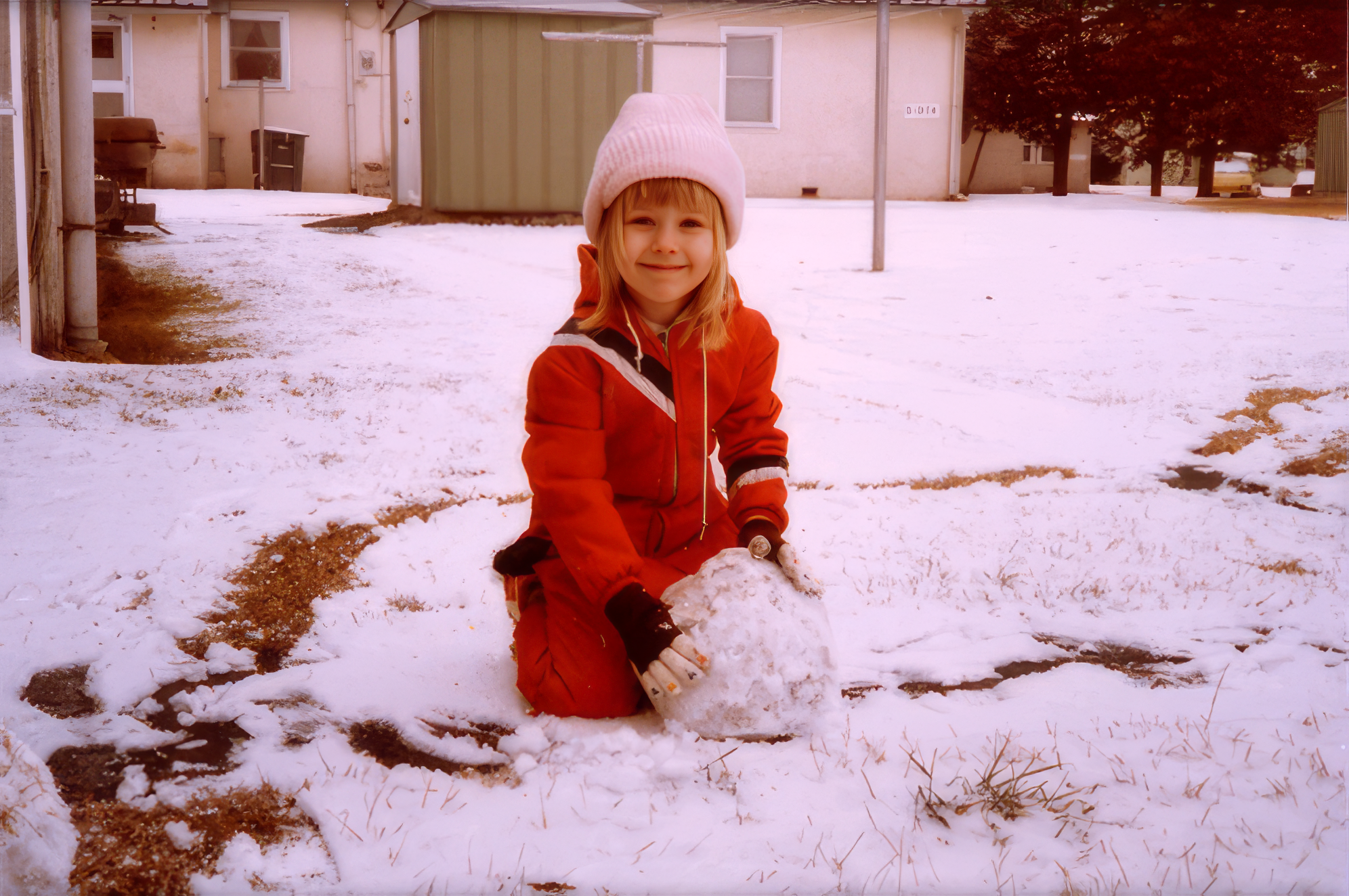 In Sagamihara, Japan during the 1st snowfall of Winter, February 1986, making a snowman.
In Sagamihara, Japan during the 1st snowfall of Winter, February 1986, making a snowman.