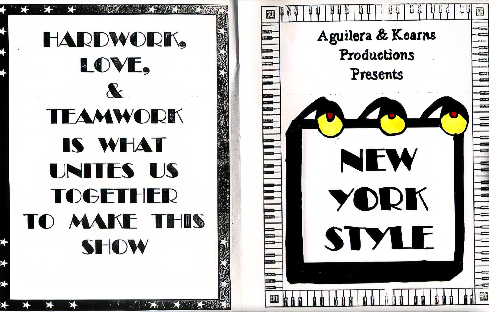 Homemade program from when Christina and her sister Rachel wrote and performed variety shows for their parents.
